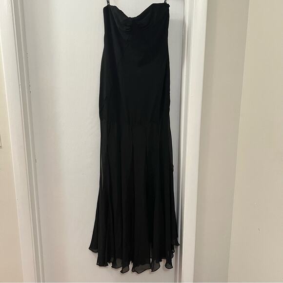 Zara Black SEMI SHEER STRAPLESS DRESS Size Medium - Picture 11 of 15